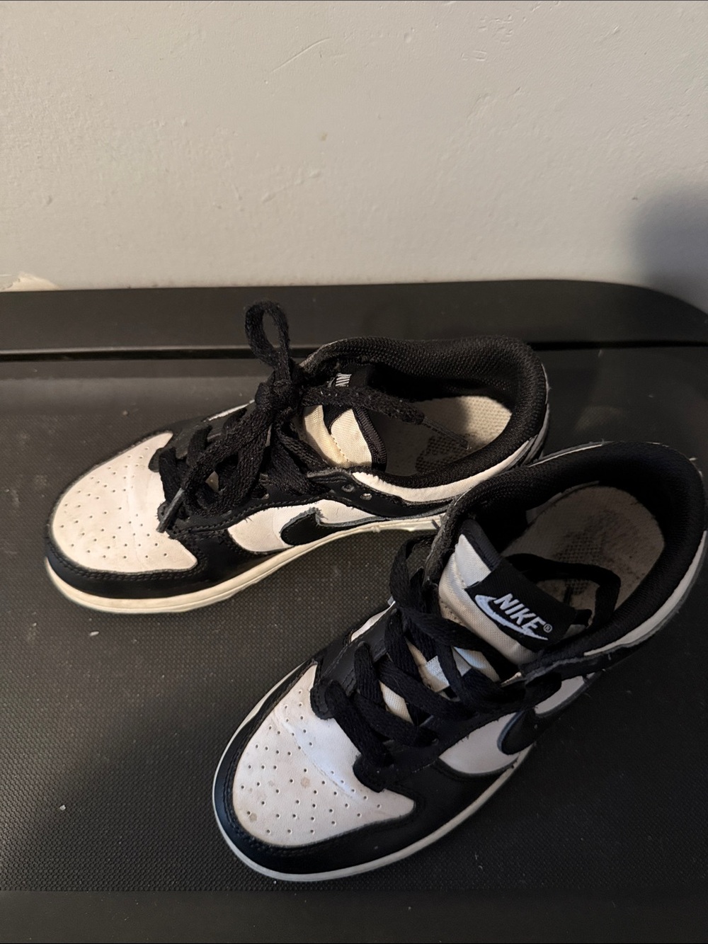 Nike Kids Black & White Low-Top Sneakers with Swoosh